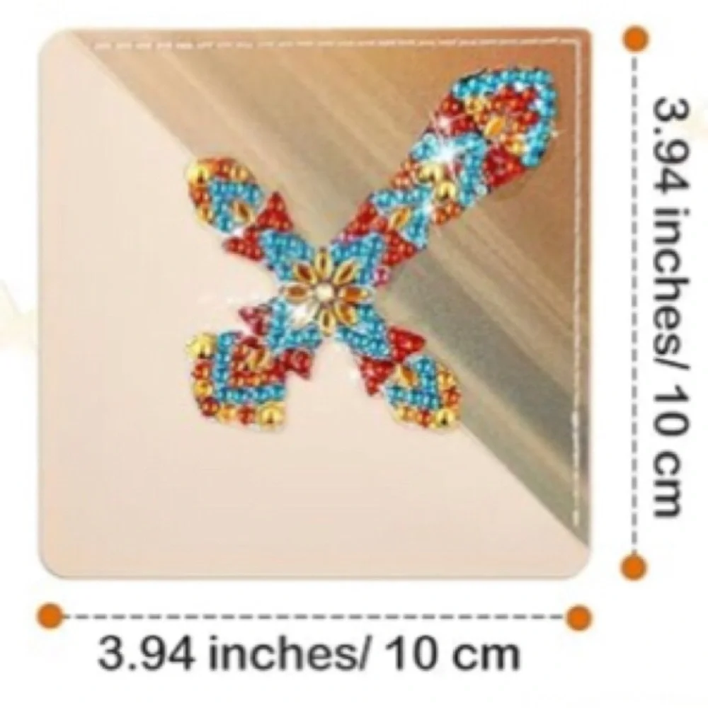 Diamond Art Cross Corner Bookmark, Colorful, Sparkly, Bling (TEAL/CLEAR) - Picture 9 of 17